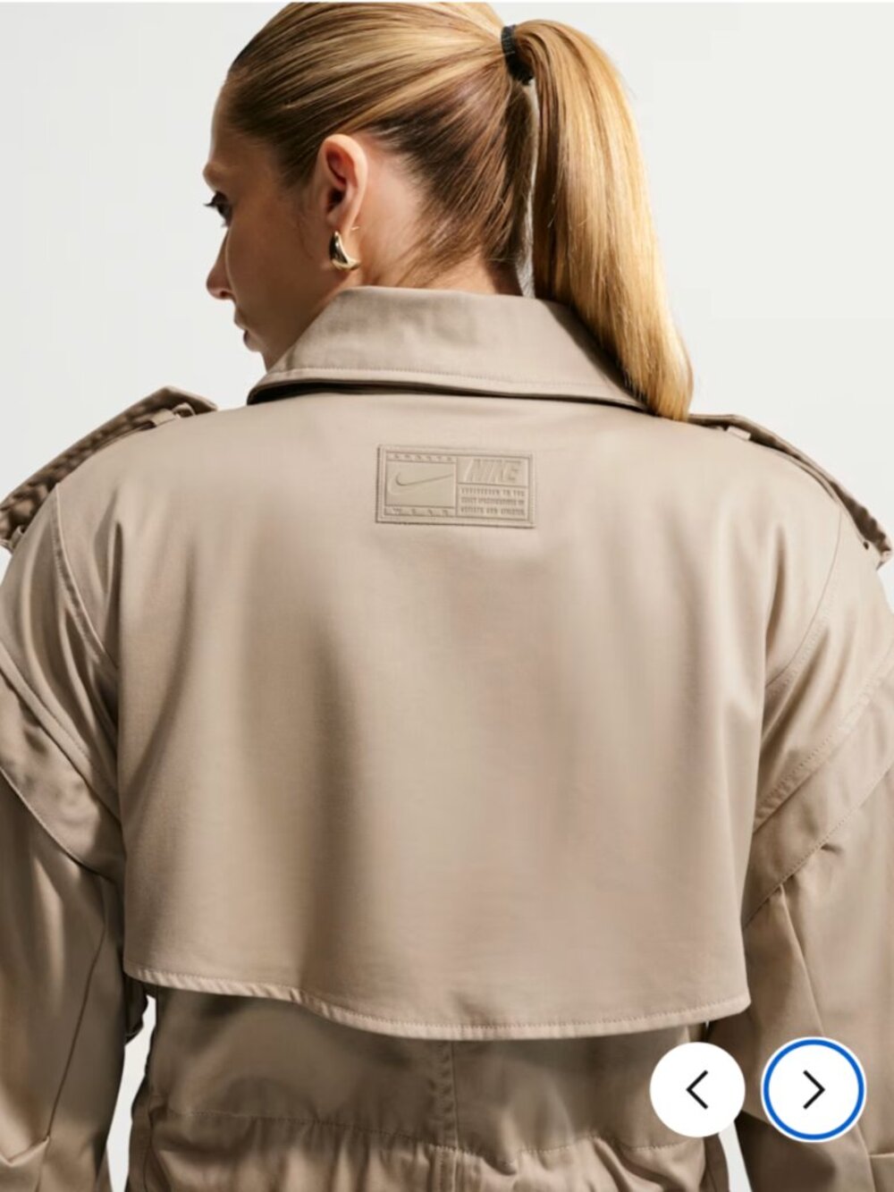 NWT Nike Sportswear Airreverent Women's Khaki Trench Coat - Picture 4 of 10